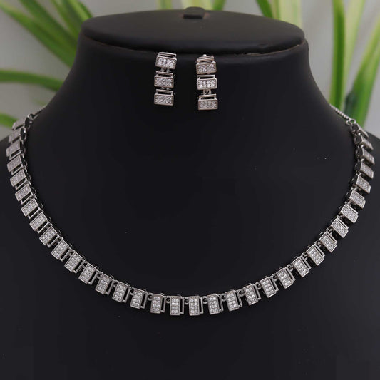 Rhodium Luxe Block Necklace - eNJay Jewels 