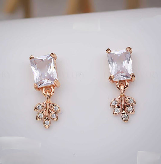Leaf & Stone Drop Earrings - eNJay Jewels 