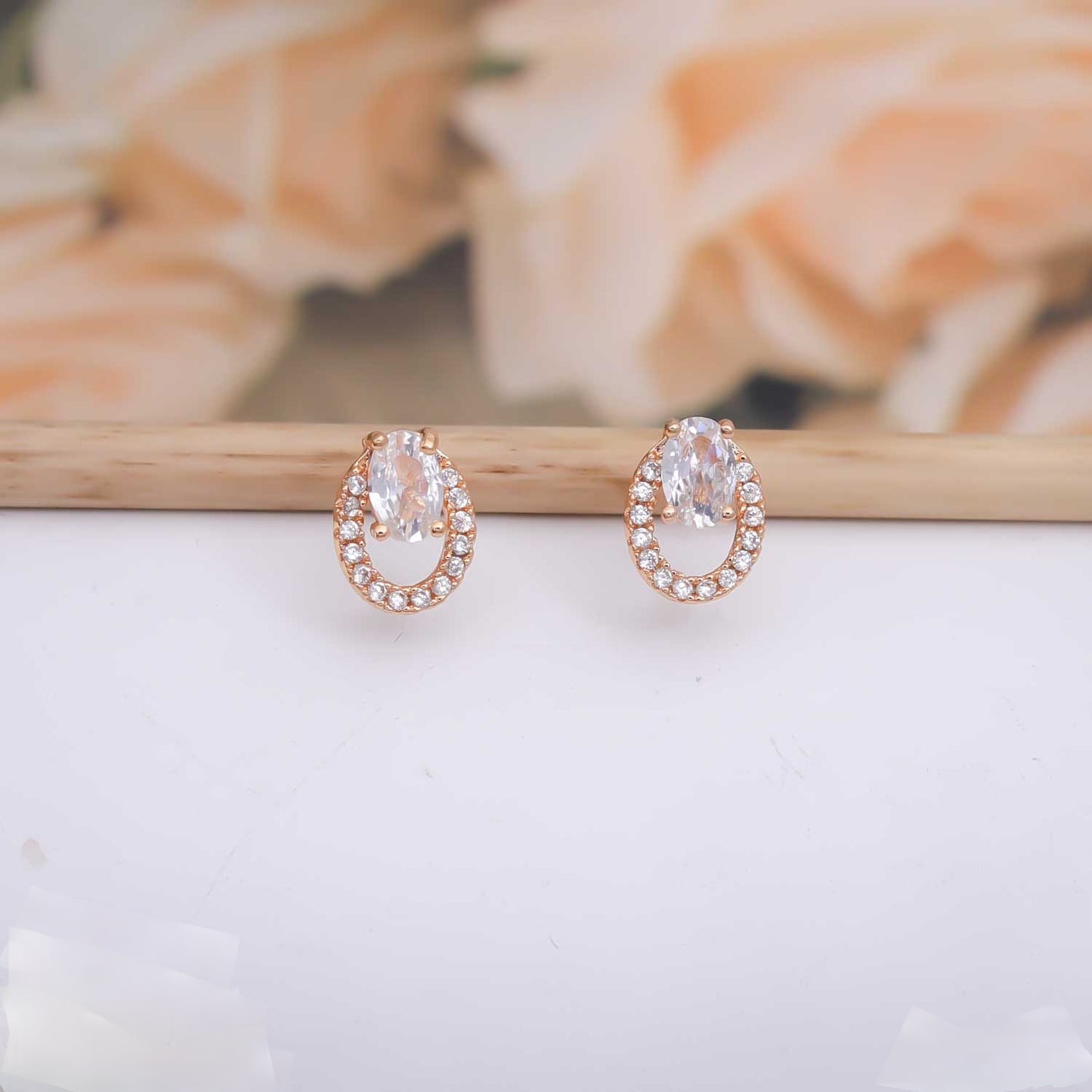 Diamond Halo Earrings - eNJay Jewels 
